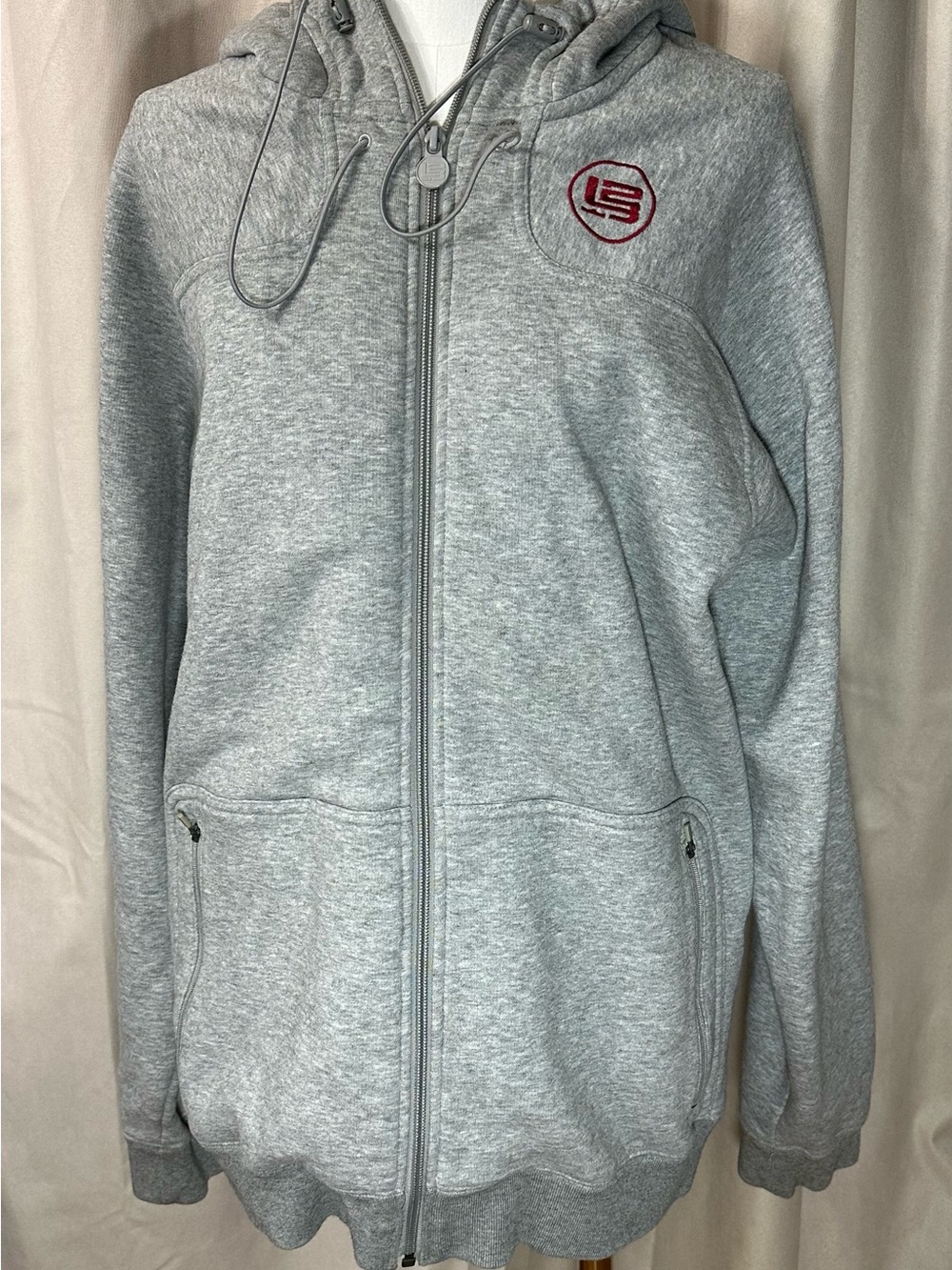Men’s full zip light grey hooded LeBron James jacket